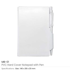PVC Hard Cover Notepad with Pen - Image 4