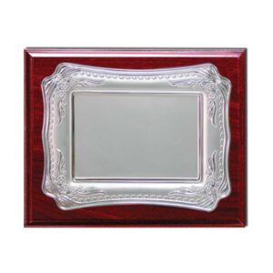 Wooden Plaques with Silver Spanish Plate - Image 1
