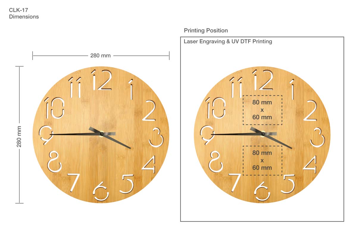 Round Bamboo Wall Clock Printing Details Round Bamboo Wall Clock Printing Details