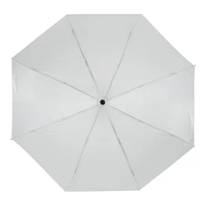 Bi-Fold Umbrella in White with Velcro Closure and Pouch - Image 5