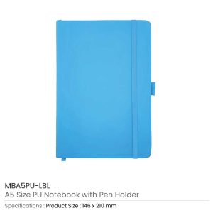 A5 PU Notebooks with Pen Holder - Image 15