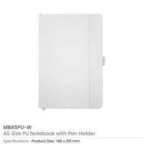A5 PU Notebooks with Pen Holder - Image 10