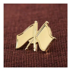 Twin Flag Metal Badges Golden Imprint Your Country Flag - Image 9