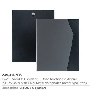 Two-Toned PU Leather Awards with Aluminum Frame & Stand – B5 Size in Luxury Box - Image 8