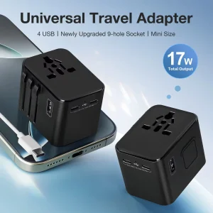 Universal Travel Adaptors, 17W, 2Type C+2USB+AC Port - Image 6