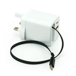 80W GaN Fast Charger Adaptor with Retractable Built-in Type-C Cable - Image 4