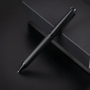 Black Metal Pens with Diamond Textured Design Barrel - Image 4