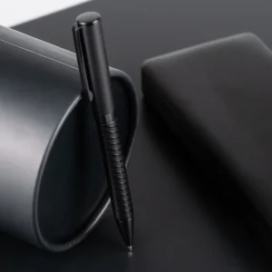 Black Metal Pens with Spiral Design Barrel - Image 4