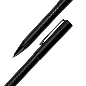 Black Metal Pens with Spiral Design Barrel - Image 3