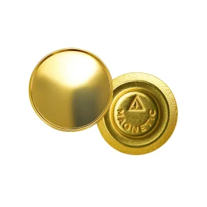 Gold Round Metal Badges with Magnet Attachment