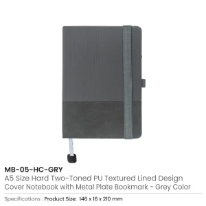 Hard Cover PU Notebooks in A5 Size with Metal Plate Bookmark - Image 11