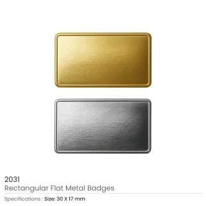 Rectangular Flat Metal Badges with Magnet Attachment - Image 5