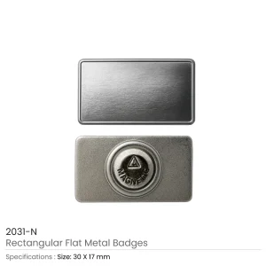 Rectangular Flat Metal Badges with Magnet Attachment - Image 7