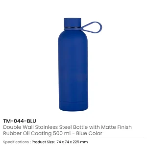 Stainless Steel Water Bottles 500ml – Double Wall, Matte Finish, Soft-Touch Rubber Coating - Image 9
