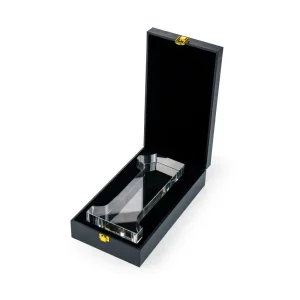 Crystal Glass Trophy in Number One Shape with Gold Lock Closure Box - Image 8