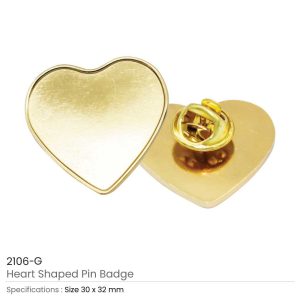 Heart Shape Metal Badges - Image 3