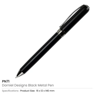 Dorniel Designs Metal Pens Matte Black Twist Action Blue Ink - Image 5