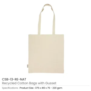 Recycled Cotton Tote Bags with Gusset 220 GSM - Image 6