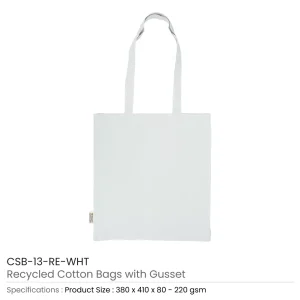 Recycled Cotton Tote Bags with Gusset 220 GSM - Image 4