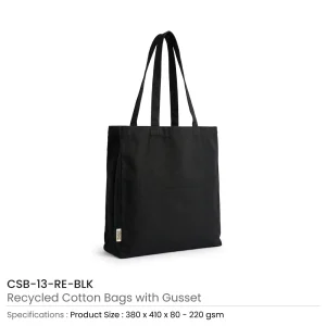 Recycled Cotton Tote Bags with Gusset 220 GSM - Image 9