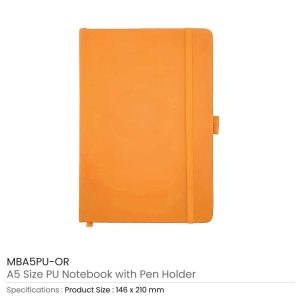 A5 PU Notebooks with Pen Holder - Image 12