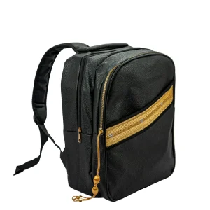 Backpack in PU Leather with Arabic Traditional Gold Bisht Design - Image 1